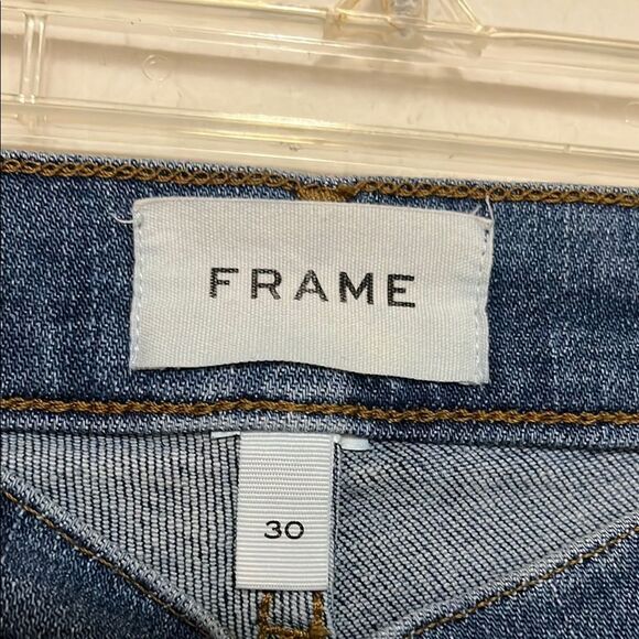 Frame Denim Le High Straight Blue Distressed Jeans Modern - Picture 4 of 11